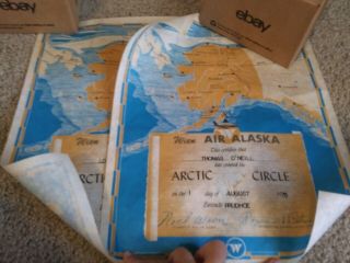 Wien Air Alaska Alaska - Yukon Aug 1,  1975 2 Certificates W/tube Alaska 