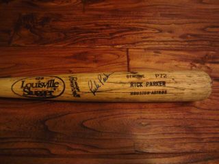 Rick Parker 1993 Houston Astros Game Louisville Slugger Bat Auto Signed