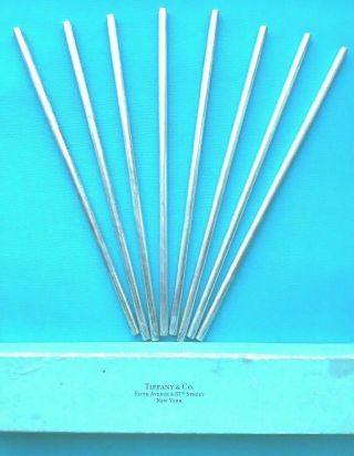 Eight 8 Authentic Tiffany & Co.  Sterling Silver Drinking Straws Rare Awesome