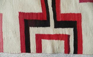 Antique Navajo Rug with rare Geometric Pattern Large Native American Blanket 2
