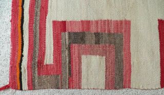 Antique Navajo Rug with rare Geometric Pattern Large Native American Blanket 3