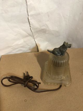 Rare Vintage Art Deco Glass Scottie Dog Lamp —
