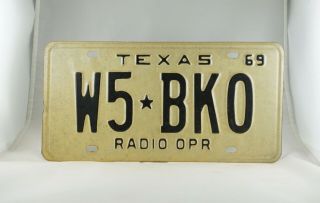 1969 Texas Ham / Amateur Radio Operator License Plate -