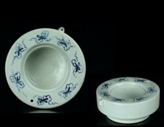 Oct298 Korean Late Joseon Blue&white Porcelain Big Water Dropper Suiteki