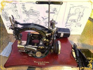 Rare Willcox & Gibbs Type 200 Straw braid Visible stitch sewing machine,  c 1905 2