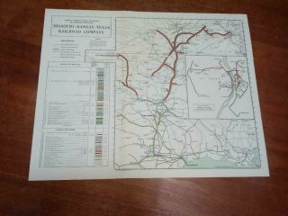 Vintage 1948 Missouri - Kansas - Texas Railroad Company Map