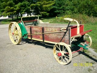 Antique John Deere Wood Manure Spreader Horse or Tractor Drawn 3
