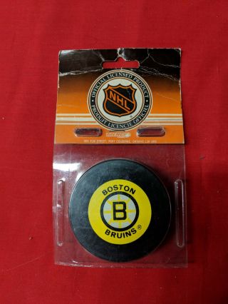 Nhl Vintage Trench Small Logo Ziegler Boston Bruins Game Puck Nib General Tire