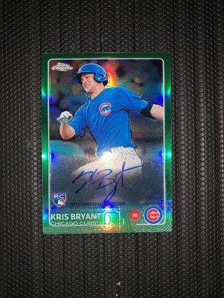 2015 Topps Chrome Kris Bryant Green Rookie Auto 72/99 Chicago Cubs