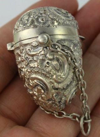 Victorian Solid Silver Chatelaine Thimble Case George Unite C.  1888 (r17)