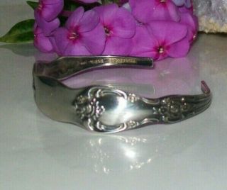 Vintage Sterling Silver Oneida Spoon Cuff Bracelet No Monogram 7 " Adjustable