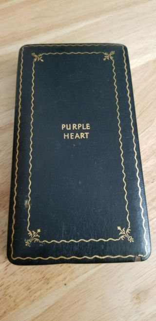 Vintage Ww2 Wwii Purple Heart Medal Box Coffin Case Only