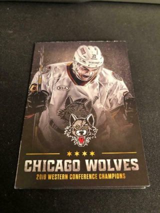 2019 - 20 Chicago Wolves Hockey Pocket Schedule Pepsi Version