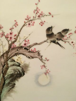 A Rare Chinese Famille Rose Porcelain Plaque,  Artist Signed.