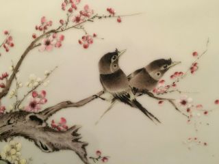 A Rare Chinese Famille Rose Porcelain Plaque,  Artist Signed. 2