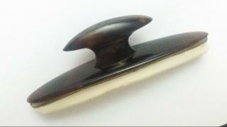 Vintage Nail Buff 1920s Art Deco Antique with Carved Tortoise Shell Handle 2