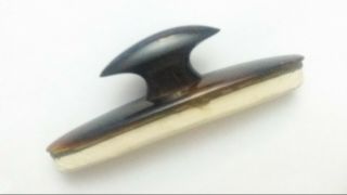 Vintage Nail Buff 1920s Art Deco Antique with Carved Tortoise Shell Handle 3