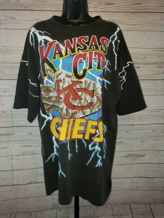 Vintage Kansas City Chiefs Adult Nfl Football T Shirt Sz Xl Salem Sports