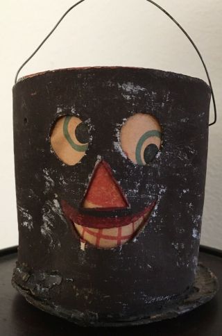 Antique German Halloween Paper - Mache Jol Tree Face ‘extremely Rare’ 3 1/2”