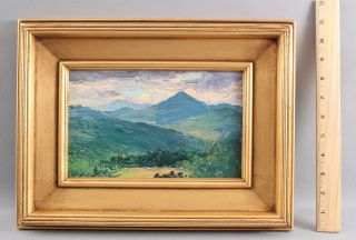 Antique Will Hutchins American Impressionist Mountain Landscape Oil Painting