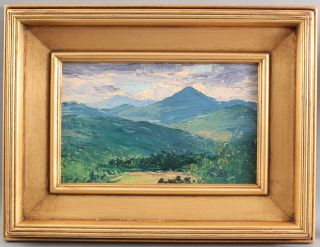 Antique WILL HUTCHINS American Impressionist Mountain Landscape Oil Painting 2