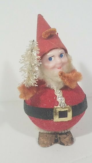 Vtg Chenille Pipe Cleaner Elf Dwarf Figure Christmas Ornaments Mc Japan