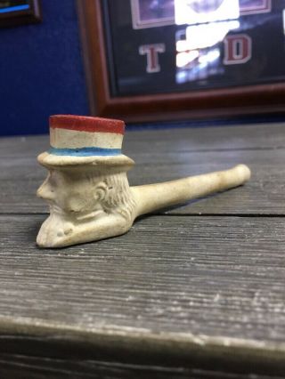Vintage Clay Tobacco Smoking Pipe Made in Japan with Uncle Sam Design 3