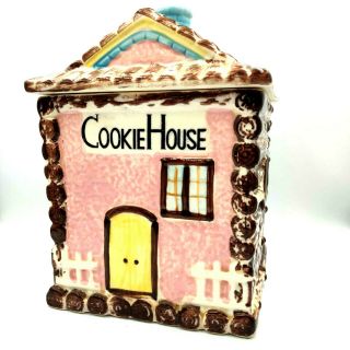 Vtg 1950s Cookie House Cookie Jar Pink Log House Made In Japan Esd Toronto