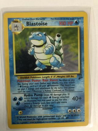 Old Vintage Wotc Pokemon Card Base 2 Rare Holo Blastoise 2/130