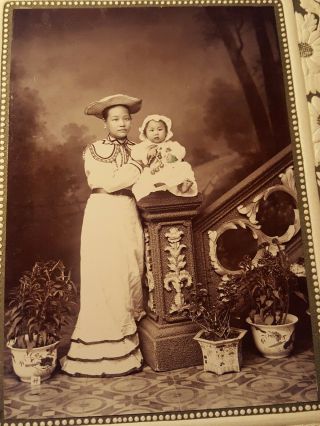2 Antique Photo Chinese China Canton Hongkong Sappatro