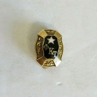 Antique 14k Gold Phi Kappa Tau Sorority Fraternity Pin 1938 3.  4gm