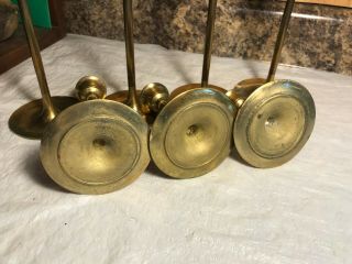 Set of 7 Vintage Brass Graduated Candlestick Candle Holders 3 