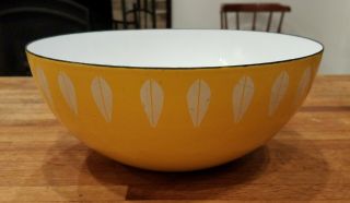 Vintage Cathrineholm Enamelware,  Yellow And White Mixing Bowl