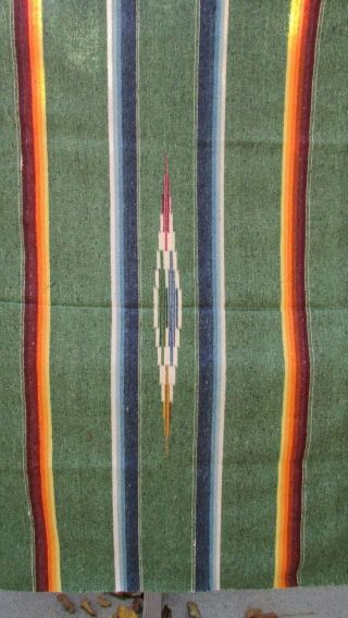 Vintage Mexican Blanket Striped Saltillo Tapestry Serape Fringe Large 91 x 60 2