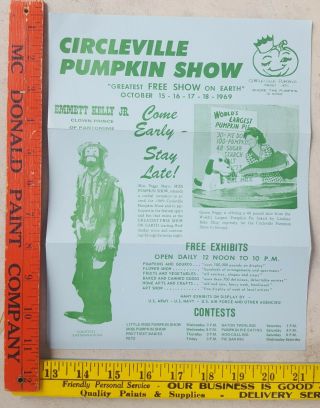Vintage Ohio 1969 Circleville Pumpkin Show Brochure Peggy Mayo Emmett Kelly Jr