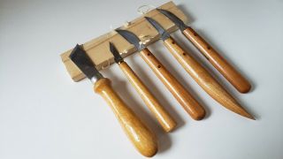 Vintage Bracht Wood Carving Knives Set Of 5 Made In Germany