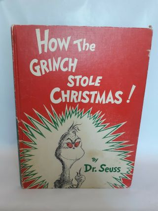 Vtg 1957 Dr.  Suess How The Grinch Stole Christmas Book Martings Portsmouth Ohio