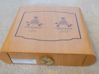 Gorgeous Montecristo 75th Anniversary Humidor Wooden Cigar Box W/drawer