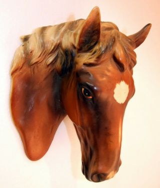 Vintage Norcrest Ceramic Brown Horse Head Wall Plaque
