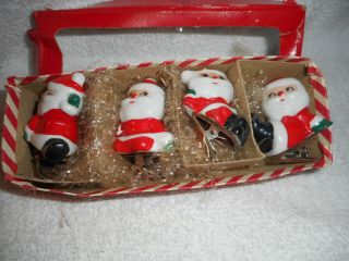 1961 Vintage Holt Howard Santa Clip On Figures No.  6213 In The Box Made In Japan