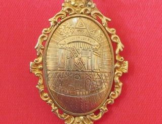 Rare Antique Solid 18ct Gold Masonic Fob Pendant Eye Glasgow Scottish Engraved