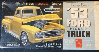 Vintage Amt 1953 Ford F - 100 Pu Truck Early Release Model Kit
