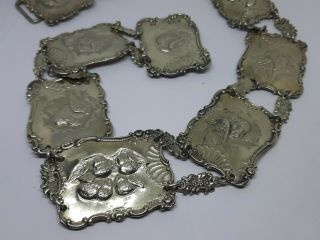 Antique cherub Solid Silver Art Nouveau Nurses Belt and Buckle1900 110g 2