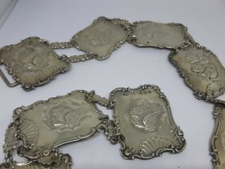 Antique cherub Solid Silver Art Nouveau Nurses Belt and Buckle1900 110g 3