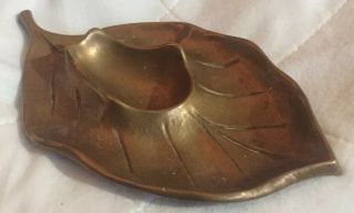 Vintage Brass Leaf Pipe Rest Stand Holder With Pateana