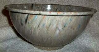 Vintage Texas Ware Melmac Melamine Splatter Ware Confetti Grey Pink 10 " Bowl