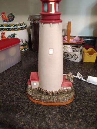 Vintage Geo.  Z.  Lefton Ceramic 1993 Cape May Point 1859 Lighted Lighthouse 11 "