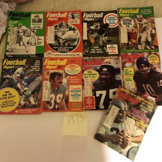 Vintage Football Digest Publications,  20 Total.  1973,  74,  75,  76