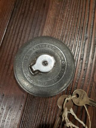 Vintage Dual - Loc Junior Motorcycle Gas Cap Locking With Keys Estate Find