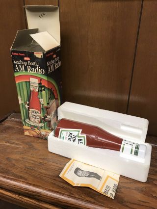 Vintage Heinz Ketchup Bottle Am Radio Radio Shack Adv W/ Box Paper